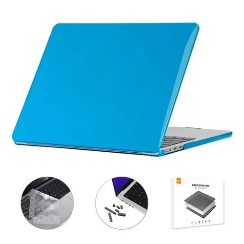 Funda Protectora MacBook Air 15.3 A2941 Enkay Us Versión 3 En 1 Cristal Teclado TPU Tapones (Azul Claro)