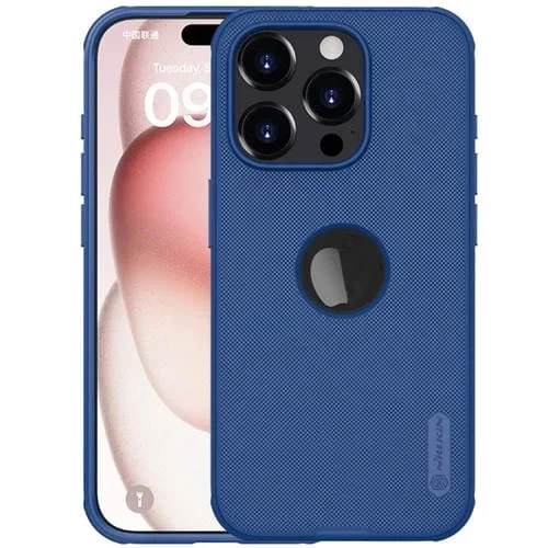 Funda Protectora Nillkin Super Frosted Shield Pro para iPhone 15 Pro con Recorte de Logotipo (Azul)