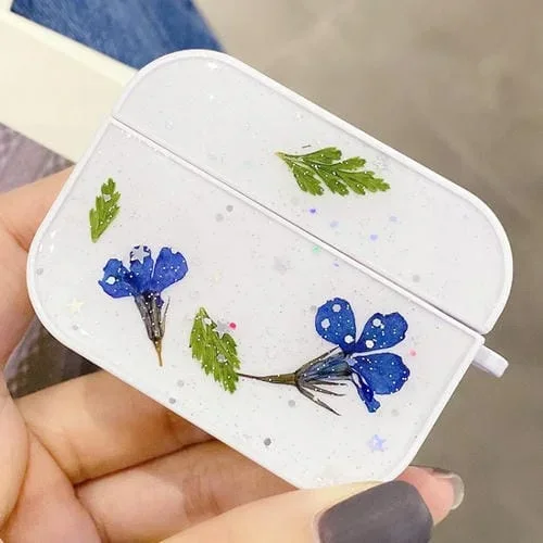 Funda Protectora Para AirPods Pro Gypsophila Flowers Pattern Para Auriculares Inalámbricos (Azul Oscuro)