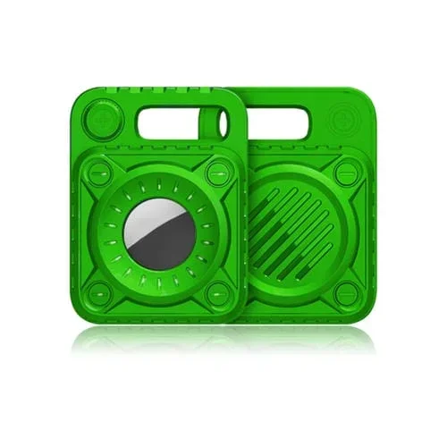 Funda Protectora para AirTag Punk con Llavero Gancho a Prueba de Golpes Anti-Arañas Anti-Rayas (Bamboo Green)