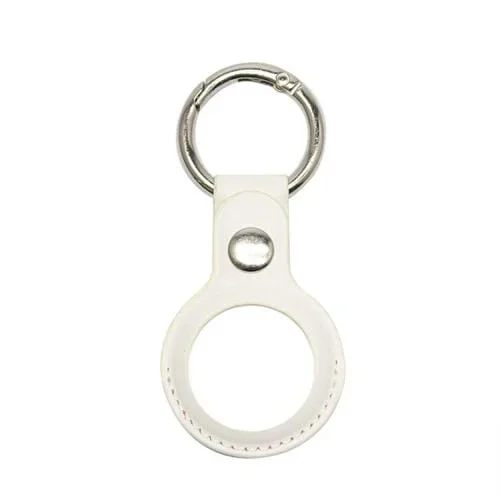 Funda Protectora para AirTag Tracker Locator de Piel Sintética (Blanco)
