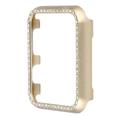 Funda Protectora para Apple Watch Series 3, 2 y 1 42mm Aleación de Aluminio Diamantes (Dorado)