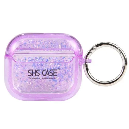 Funda Protectora para Auriculares Airpods Pro 2 Flash Diamond Epoxy Bluetooth (Púrpura)