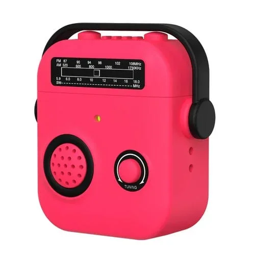 Funda Protectora para Auriculares Inalámbricos Airpods 2/1 Estilo Radio A Prueba De Golpes (Rojo Rosa)