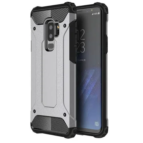 Funda protectora para Galaxy S9 + TPU + PC Protección 360 Grados a prueba de golpes (Gris)