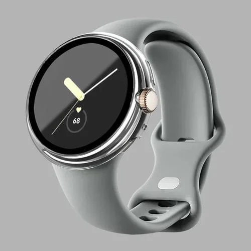 Funda Protectora para Google Pixel Watch con Película Templada y Marco Frosted PC (Transparente)