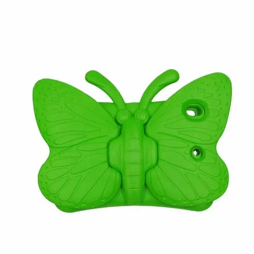 Funda Protectora para iPad 10.2 2021 con Soporte de Mariposa Estilo Eva Niños a Prueba de Caídas (Verde)