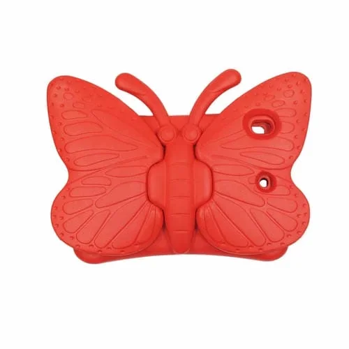 Funda Protectora para iPad 10.2 2021 con Soporte de Mariposa Estilo Eva para Niños (Rojo)