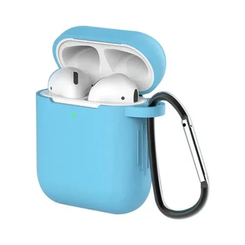 Funda Protectora Silicona Auriculares Inalámbricos Apple Airpods 1/2 (Azul Cielo)