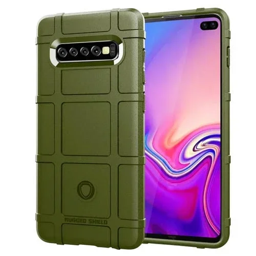 Funda Protectora Silicona Galaxy S10 + Cobertura Total (Verde Militar)