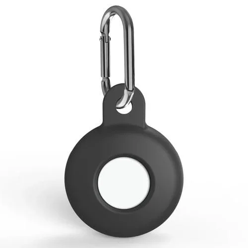Funda Protectora Silicone para AirTag a Prueba de Golpes con Mosquetón (Negro)