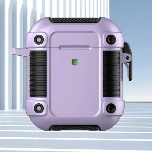 Funda protectora Tank TPU+PC para AirPods 2 inalámbricos (Morado)