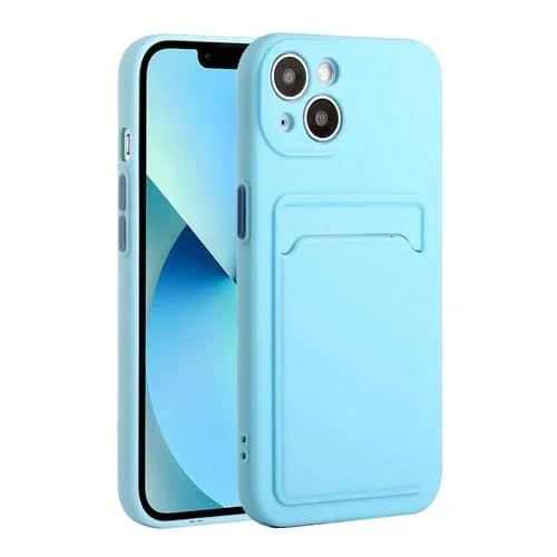 Funda Protectora TPU iPhone 13 Ranura para Tarjeta Mini (Azul Cielo)