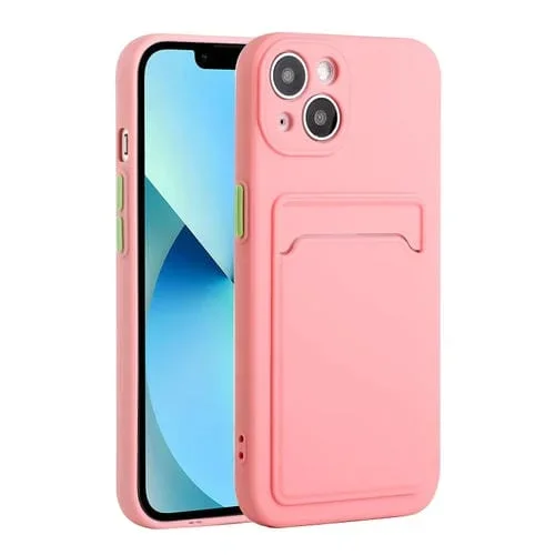 Funda Protectora TPU para iPhone 13 Ranura para Tarjeta Mini (Rosa)