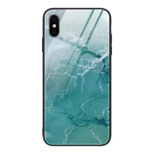 Funda Protectora Vidrio para iPhone X con Patrón de Mármol (Dl04)
