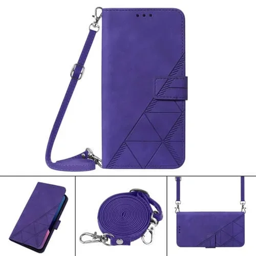 Funda Telefónica de Cuero Crossbody 3D para iPhone 8 Plus / 7 Plus (Púrpura)
