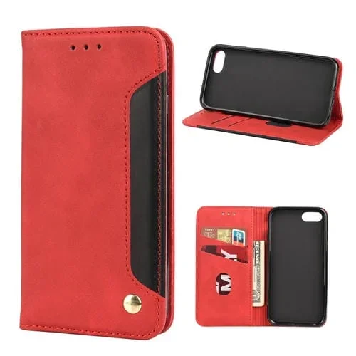 Funda Telefónica de Cuero Siente la Piel para iPhone 8 Plus y 7 Plus (Rojo)