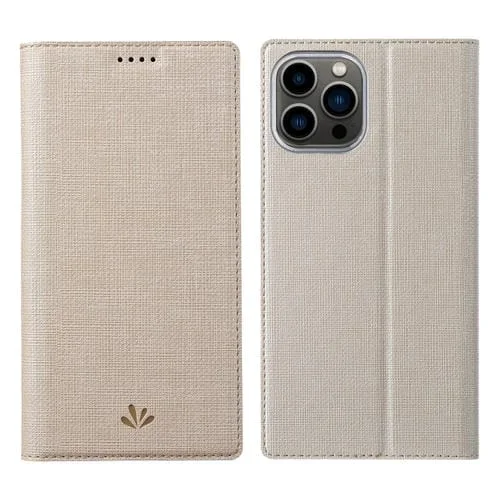 Funda Telefónica Vili Dmx Series Magsafe Magnético Horizontal Flip para iPhone 13 Pro (Oro)