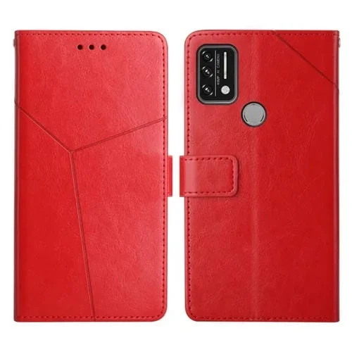 Funda tipo libro Umidigi A7 Pro con costuras y cierre horizontal (Rojo)