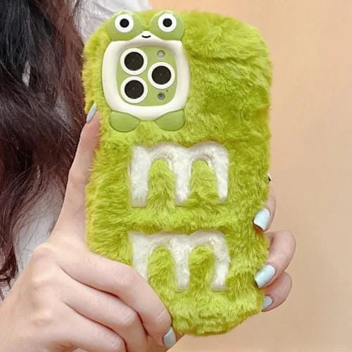 Funda TPU Bordado de Felpa iPhone 12 Pro (Verde)