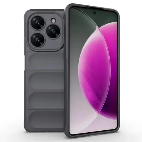 Funda TPU con Franela y Protección Mágica Global para Tecno Spark 20 Pro 4G (Gris Oscuro)