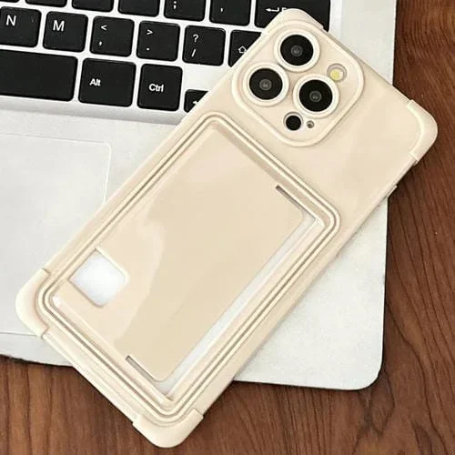 Funda TPU con Ranura para Tarjeta Lateral para iPhone 15 Pro (Blanca)