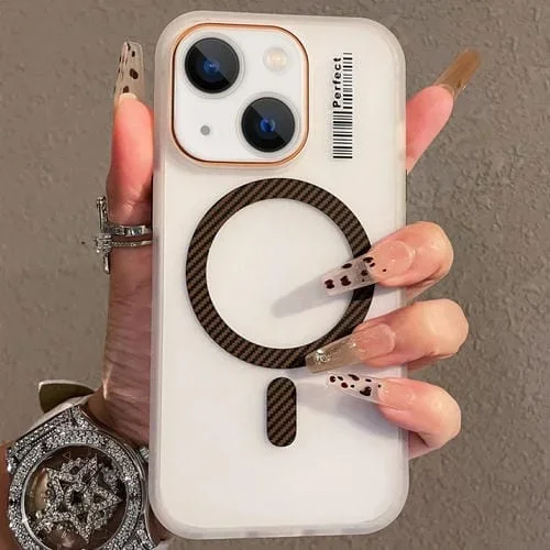 Funda TPU con Sensación de Piel de Cristal Magsafe para iPhone 15 Plus (Dorado del Desierto)