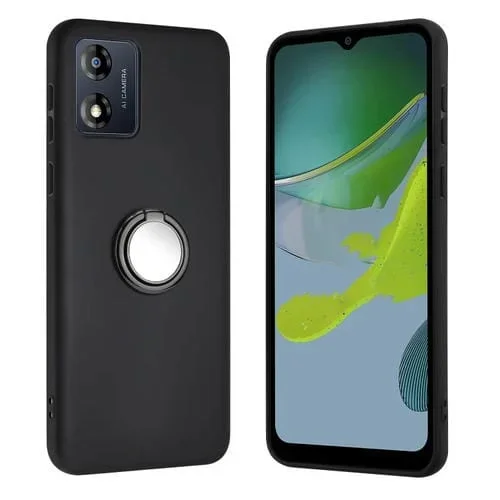 Funda TPU con Soporte de Anillo para Motorola Moto E13 (Negra)