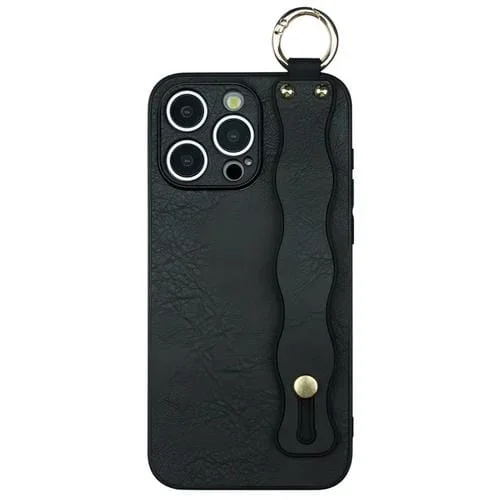 Funda TPU con Soporte para Pulsera Ondulada iPhone 12 Pro (Negra)