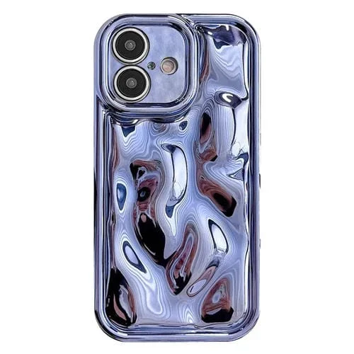 Funda TPU con Textura Meteorito Galvanizada para iPhone 16 Plus (Azul)