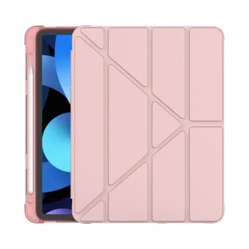 Funda TPU Cuero PU Plegable con Ranura para iPad Air 2022/2020 10.9 (Oro Rosa)