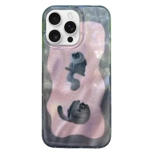 Funda TPU Doble Capa iPhone 14 Pro Patrón Imd Color Contrastante (Rosa)
