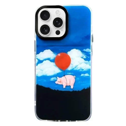 Funda TPU Doble Capa iPhone 15 Pro Patrón Imd (Cerdo Globo)