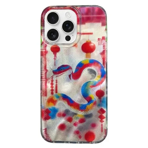 Funda TPU Doble Capa iPhone 16 Pro Patrón Imd Serpiente de Año Nuevo