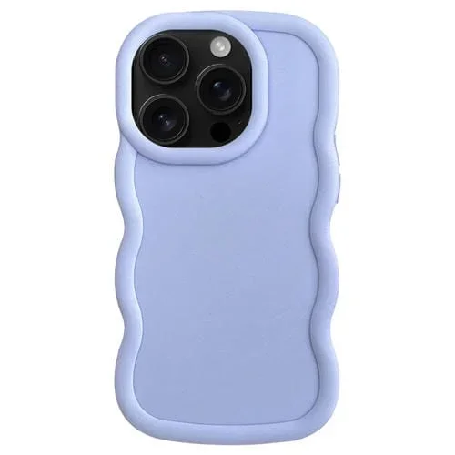 Funda TPU Forma de Ola Grande para iPhone 16 Pro (Azul)