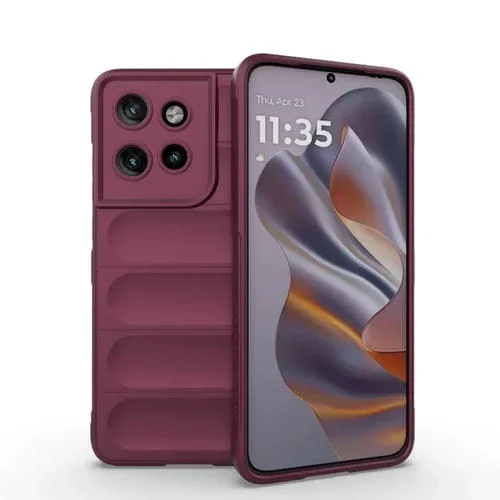 Funda TPU + Franela con Protección Mágica para Motorola Edge 50 Neo (Rojo Vino)