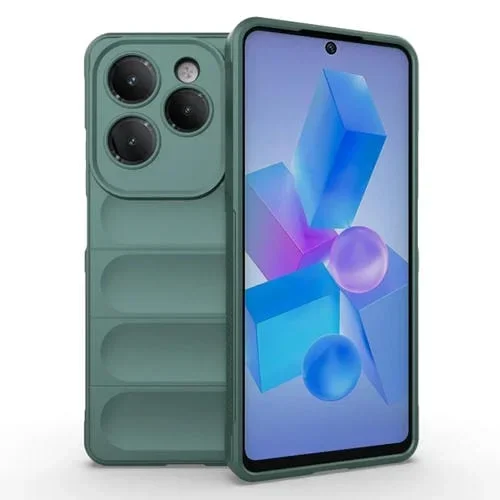 Funda TPU + Franela para Infinix Hot 40 Pro y Hot 40 Magic Shield (Verde Oscuro)