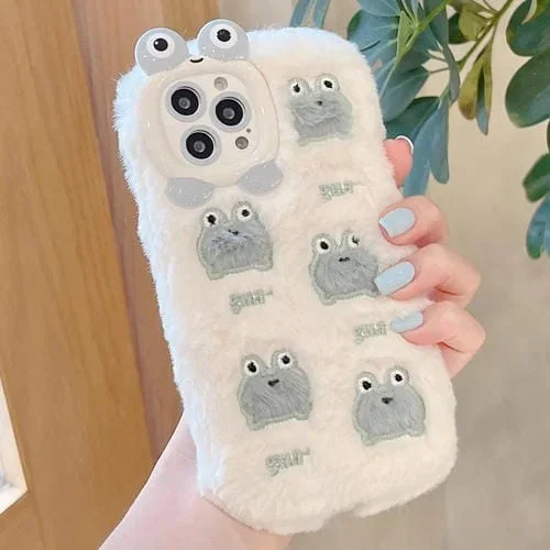 Funda TPU iPhone 15 Pro Max Bordado Felpa Cinco Ranitas