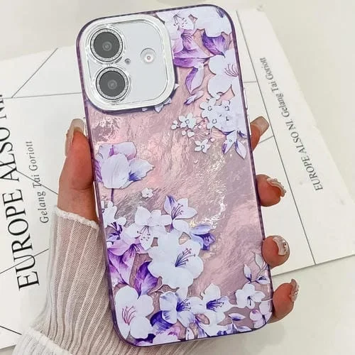 Funda TPU iPhone 16 Textura Plantas Flores Galvanizadas (Azalea Fl4)