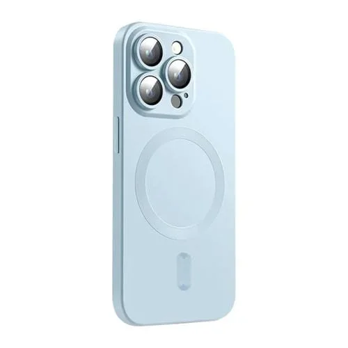 Funda TPU Mate Enkay Magsafe con Película para Lente iPhone 16 Pro Max (Azul)