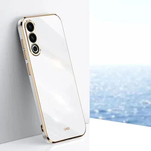 Funda TPU para Meizu 20 5G Xinli con Borde Dorado y Revestimiento 6D (Blanco)
