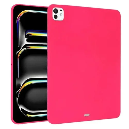 Funda TPU Suave con Aceite En Aerosol para iPad Pro 11 (2024) (Rojo Rosa)