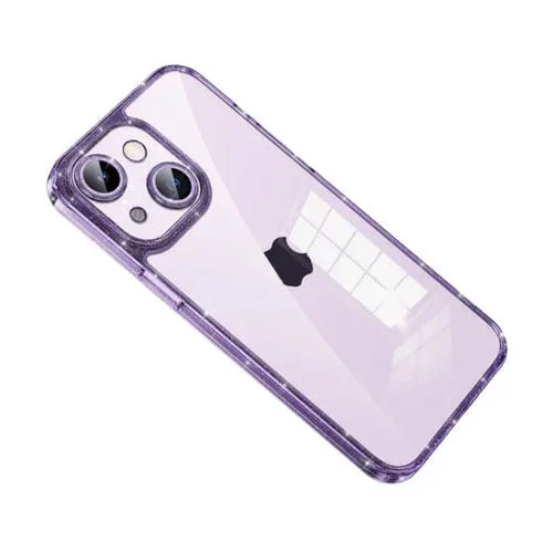 Funda TPU Sulada Glittery para iPhone 14 + Caja de Vidrio Templado (Púrpura)