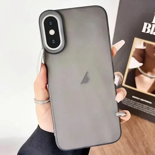 Funda TPU Translúcida Esmerilada Cobertura Total para iPhone X/Xs (Negra)