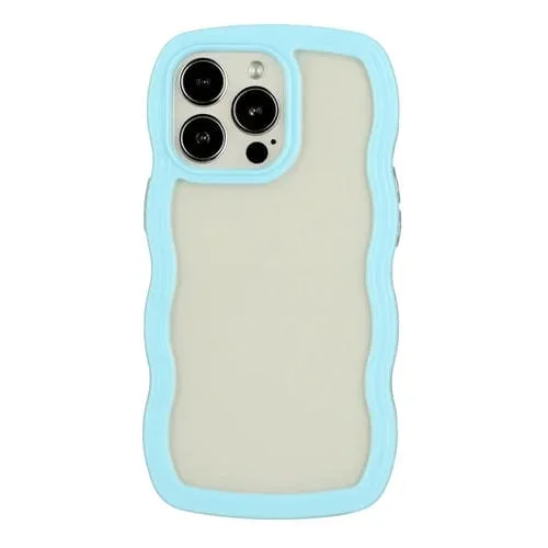 Funda TPU Transparente con Ondas Color Caramelo para iPhone 16 Pro (Azul)