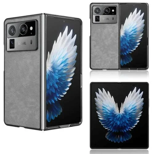 Funda Trasera con Textura de Lichi Tecno Phantom V Fold2 (Gris)