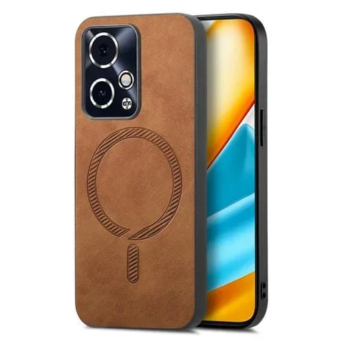 Funda Trasera Magnética de PU para Honor 90 GT 5G Retro Magsafe (Marrón)