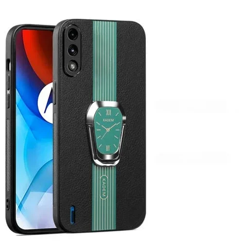 Funda Trasera Motorola Moto E7 Power Cuero Litchi Magnética con Soporte (Verde)