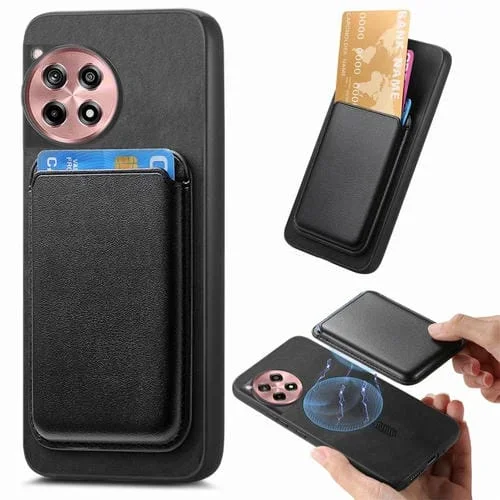 Funda Trasera PU con Tarjetero Magsafe Retro para OnePlus Ace 3/12R 5G (Negra)