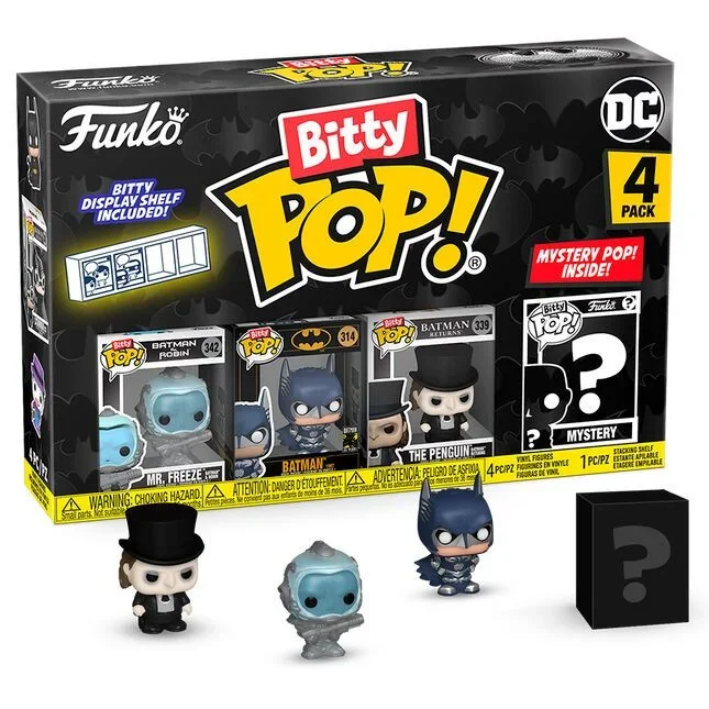 Funko Bitty Pop! Batman 85th – Freeze 4PK Y una Minifigura Misteriosa Sorpresa – 0.9 Inch (2.2 Cm) – DC Comics Coleccionable- Repisa Apilable Incluida – Idea de Regalo – Toppers de Tarta